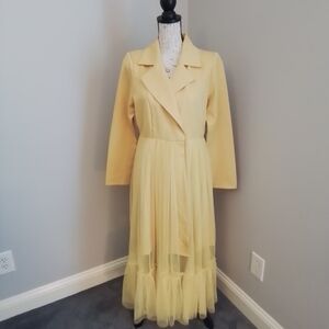 NWT San Joy Yellow Tulle Dress - L
